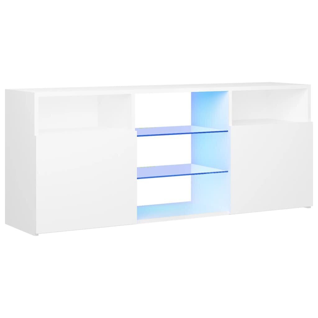 vidaXL telerialus LED-tuledega, valge, 120x30x50 cm hind ja info | TV alused | kaup24.ee