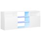 vidaXL telerialus LED-tuledega, valge, 120x30x50 cm hind ja info | TV alused | kaup24.ee