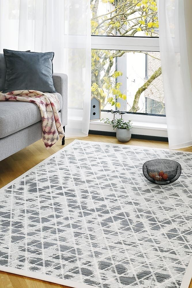 Narma kahepoolne smartWeave® šenillvaip Kuma, valge, 160 x 230 cm hind ja info | Vaibad | kaup24.ee