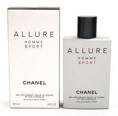 Гель для душа для мужчин Chanel Allure Homme Sport, 200 мл цена и информация | Парфюмированная косметика для мужчин | kaup24.ee