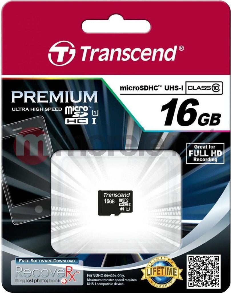 Transcend microSD 16GB hind ja info | Mobiiltelefonide mälukaardid | kaup24.ee