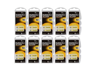 Duracell elemendid kuuldeaparaatidele ActivAir PR70 10, 60 tk. hind ja info | Patareid | kaup24.ee