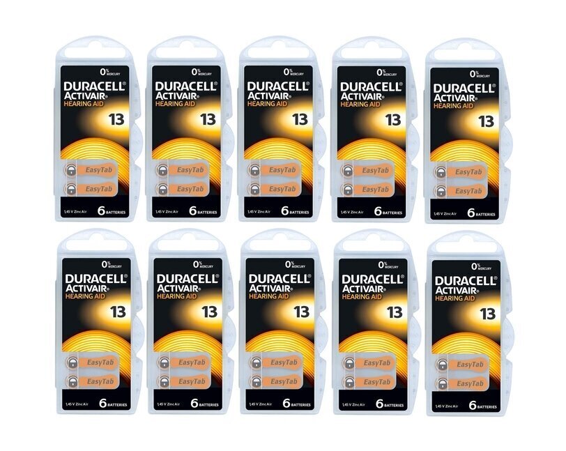 Duracell elemendid kuuldeaparaatidele ActivAir PR48 13, 60 tk. hind ja info | Patareid | kaup24.ee