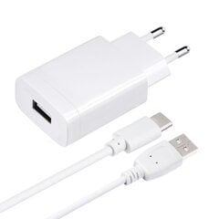 Laadija Forcell Pulse Quick Charge 3.0 Premium Travel Charger + Type-C Cable USB, 2.4A, White hind ja info | Mobiiltelefonide laadijad | kaup24.ee