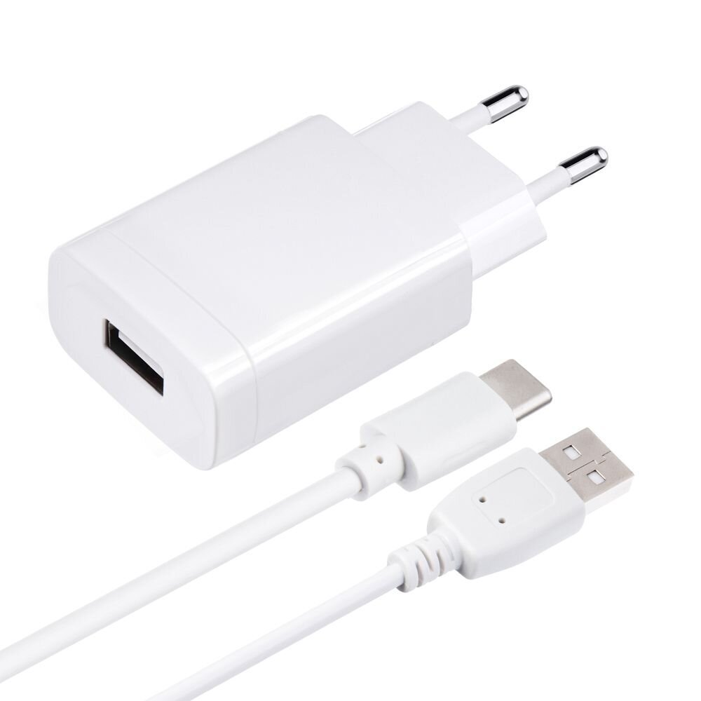 Laadija Forcell Pulse Quick Charge 3.0 Premium Travel Charger + Type-C Cable USB, 2.4A, White цена и информация | Mobiiltelefonide laadijad | kaup24.ee