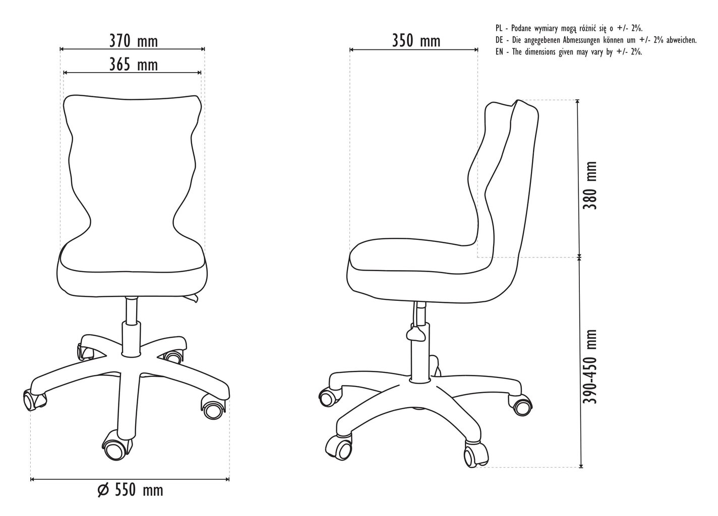 Ergonoomiline lastetool Entelo Good Chair Petit VS01 4, valge/must hind ja info | Kontoritoolid | kaup24.ee