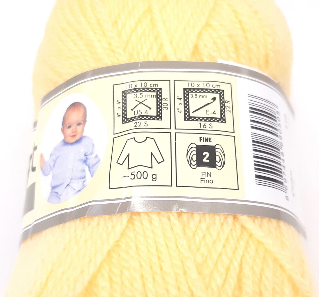 Kudumisniit YarnArt Baby, värvus kollane 315 цена и информация | Kudumistarvikud | kaup24.ee