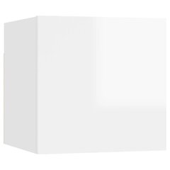 vidaXL öökapp, kõrgläikega valge, 30,5x30x30 cm, puitlaastplaat hind ja info | Öökapid | kaup24.ee