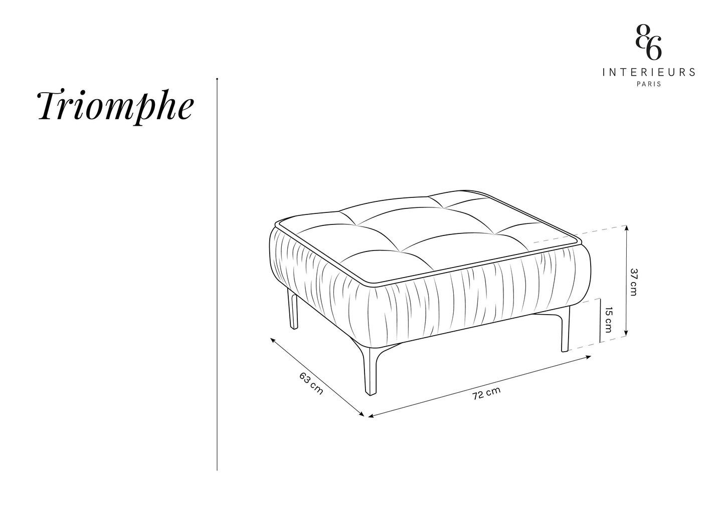 Tumba Interieurs86 Triomphe, roheline/kuldne värv цена и информация | Kott-toolid, tumbad, järid | kaup24.ee