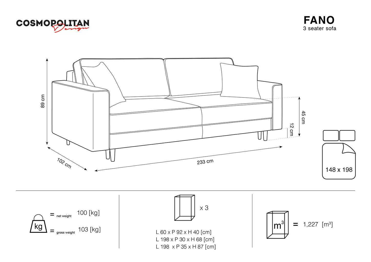 Diivan Cosmopolitan Design Fano, kollane/must hind ja info | Diivanid ja diivanvoodid | kaup24.ee