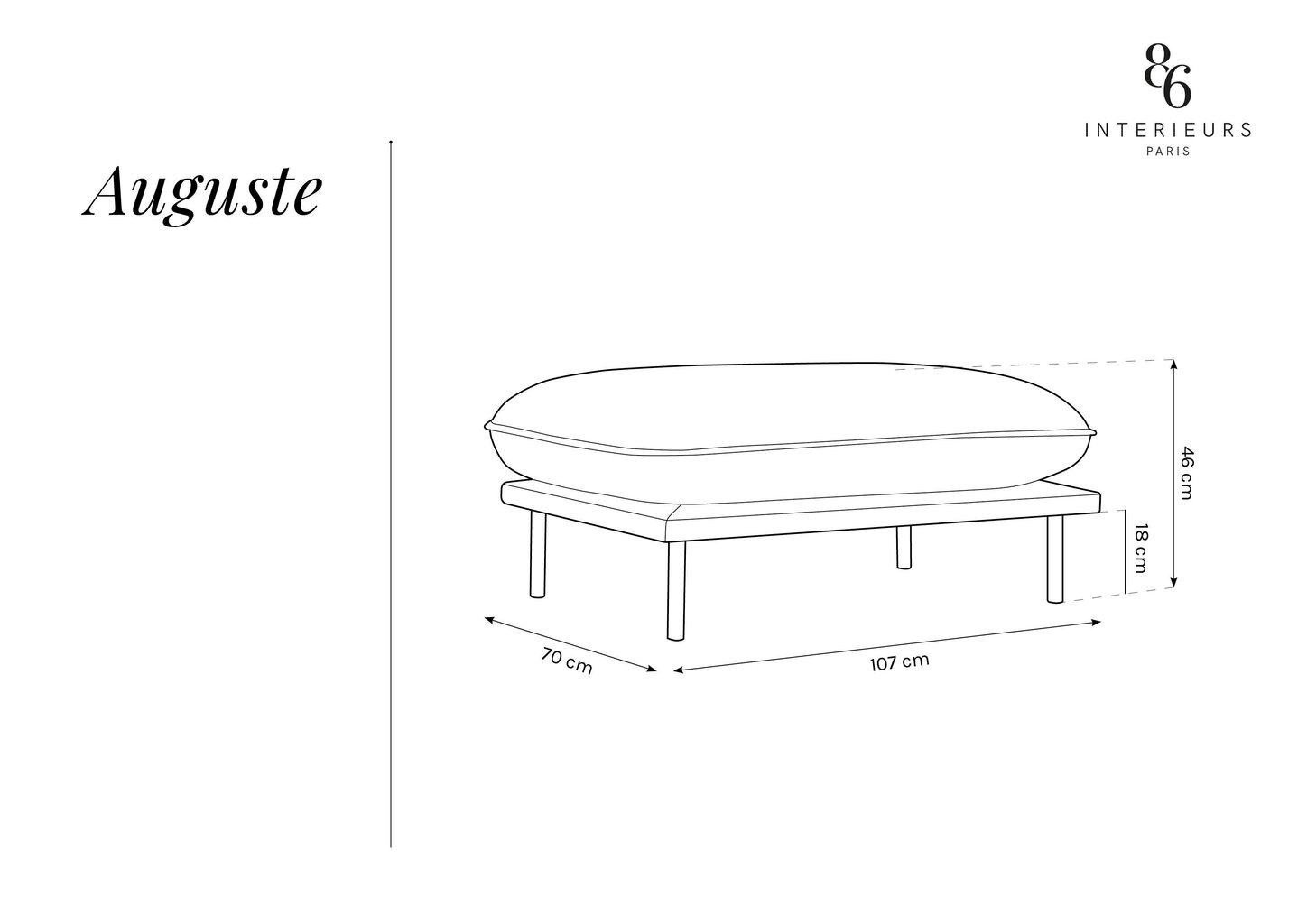 Tumba Interieus86 Auguste, hall/must hind ja info | Kott-toolid, tumbad, järid | kaup24.ee