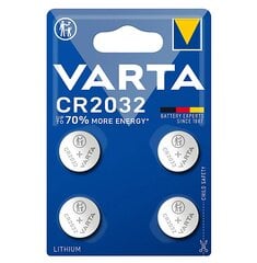 Patreid Varta Lithium CR2032, 4 tk hind ja info | Patareid | kaup24.ee