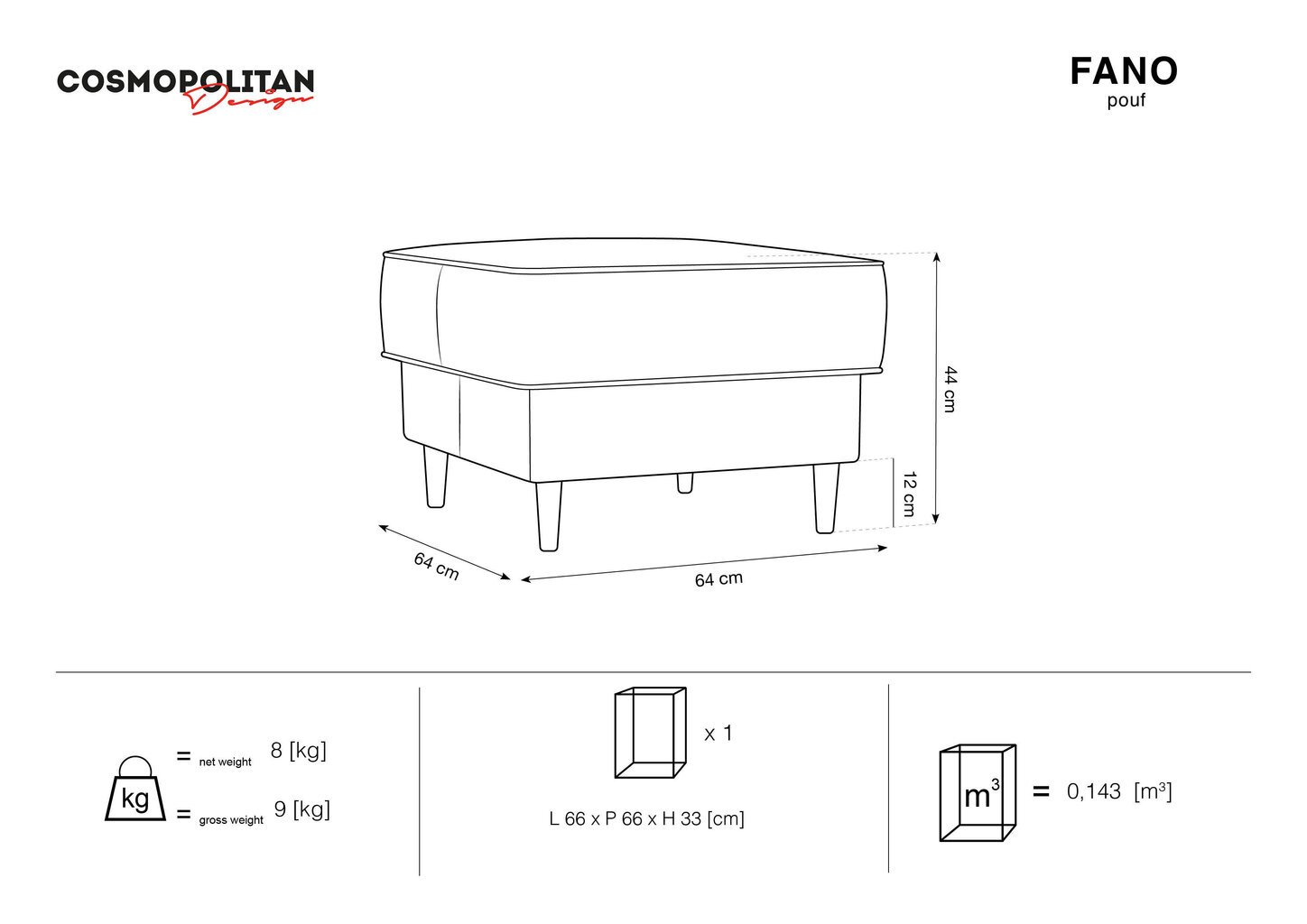 Tumba Cosmopolitan Design Fano, roheline/must hind ja info | Kott-toolid, tumbad, järid | kaup24.ee