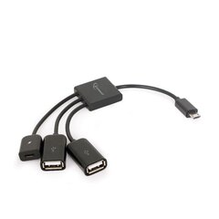Adapter Gembird Micro USB OTG BM, must, 0,15 m hind ja info | USB jagajad, adapterid | kaup24.ee