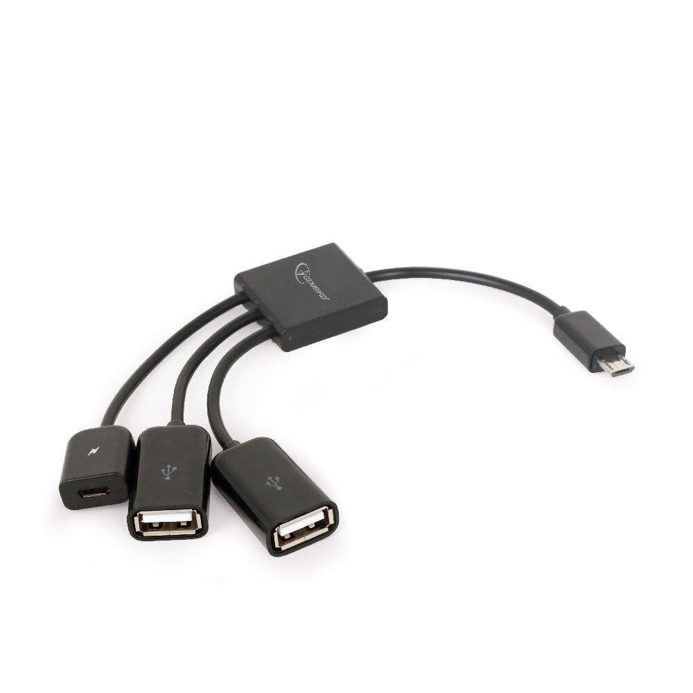 Adapter Gembird Micro USB OTG BM, must, 0,15 m цена и информация | USB jagajad, adapterid | kaup24.ee