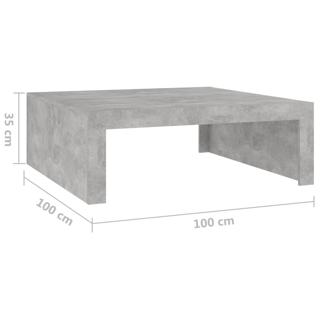 Diivanilaud, betoonhalli värvi, 100x100x35cm hind ja info | Diivanilauad | kaup24.ee