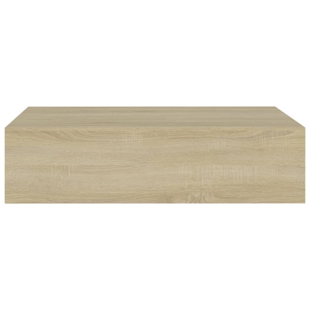 vidaXL sahtlitega seinariiulid, 2 tk, tamm, 40 x 23,5 x 10 cm MDF hind ja info | Riiulid | kaup24.ee