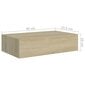 vidaXL sahtlitega seinariiulid, 2 tk, tamm, 40 x 23,5 x 10 cm MDF hind ja info | Riiulid | kaup24.ee