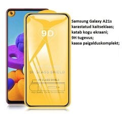 Samsung Galaxy A21s karastatud kaitseklaas täieskraan, äärest ääreni цена и информация | Ekraani kaitsekiled | kaup24.ee