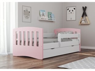Кровать, розовая, 140x80 см, с ящиком цена и информация | Кровати | kaup24.ee