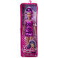 Nukk Barbie läikivas lillas kleidis fashionista, HBV12 hind ja info | Tüdrukute mänguasjad | kaup24.ee