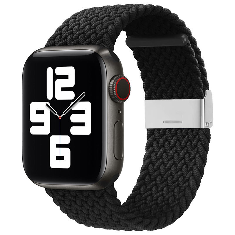 Kella käevõru Apple Watch 7 / 6 / SE / 5 / 4 / 3 / 2, 45 / 44 / 42 mm, must цена и информация | Nutikellade ja nutivõrude tarvikud | kaup24.ee