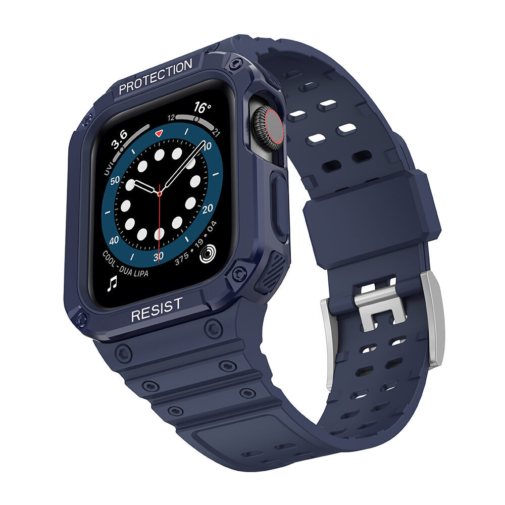 Kellarihm Apple Watchile 7 / 6 / 5 / 4 / 3 / 2 / SE 45 / 44 / 42 mm, sinine цена и информация | Nutikellade ja nutivõrude tarvikud | kaup24.ee