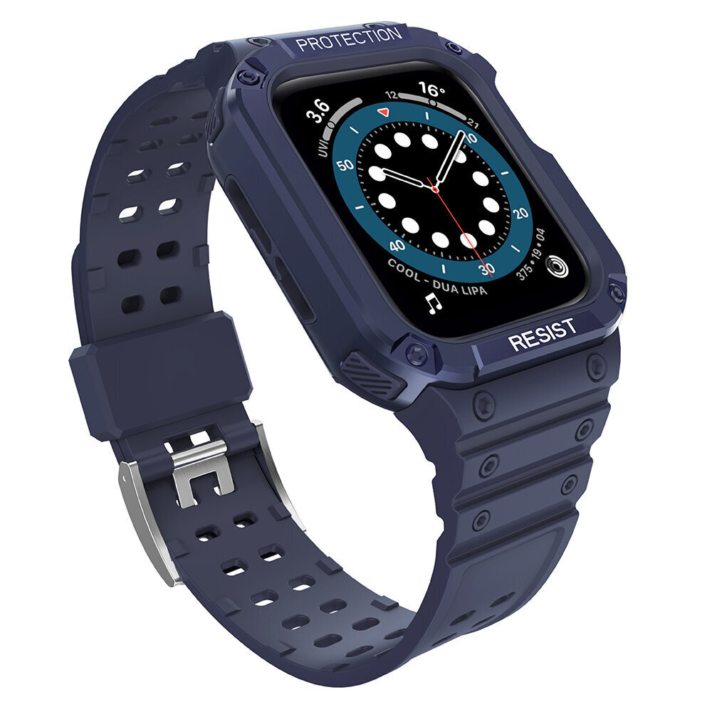 Kellarihm Apple Watchile 7 / 6 / 5 / 4 / 3 / 2 / SE 45 / 44 / 42 mm, sinine hind ja info | Nutikellade ja nutivõrude tarvikud | kaup24.ee