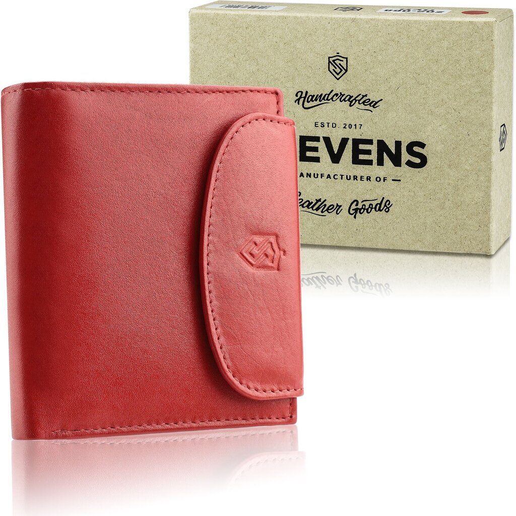 Naiste nahast rahakott STEVENS, punane hind ja info | Naiste rahakotid | kaup24.ee