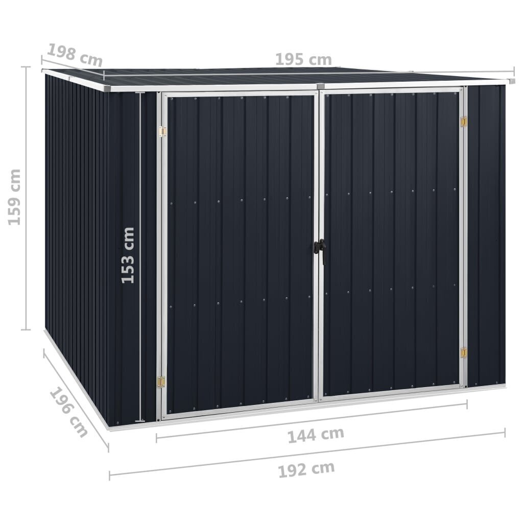 vidaXL aiakuur, antratsiithall, 195 x 198 x 159 cm, tsingitud teras цена и информация | Päikesevarjud, markiisid ja alused | kaup24.ee