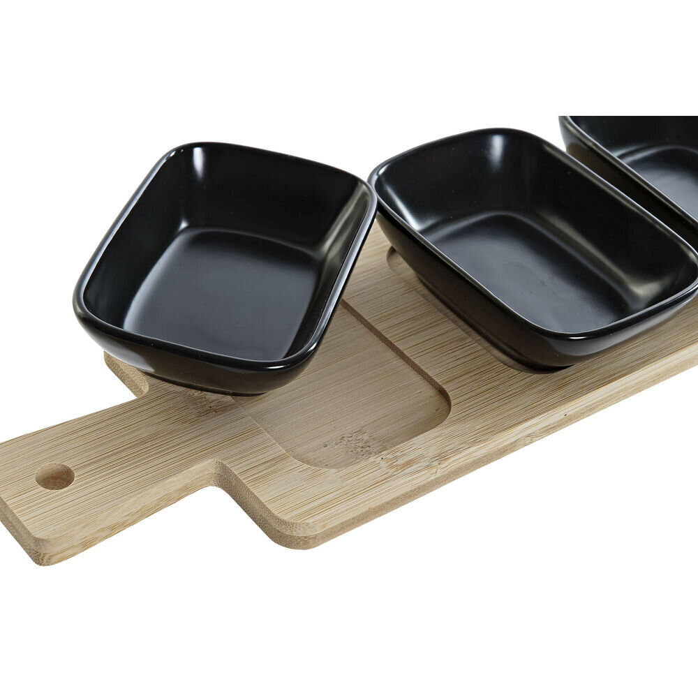 Komplekt DKD Home Decor Bamboo Ceramics jaoks (28 x 10 x 1 cm) (4 tk) цена и информация | Lauanõud ja kööginõud | kaup24.ee