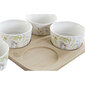 Komplekt DKD Home Decor Bamboo Ceramics jaoks (5 tk) (19,7 x 19,7 x 1 cm) hind ja info | Lauanõud ja kööginõud | kaup24.ee