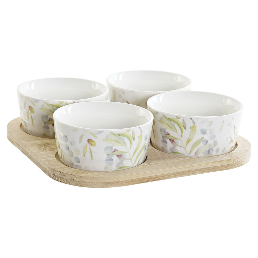 Komplekt DKD Home Decor Bamboo Ceramics jaoks (5 tk) (19,7 x 19,7 x 1 cm) hind ja info | Lauanõud ja kööginõud | kaup24.ee