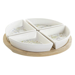 Komplekt DKD Home Decor Bamboo Ceramics jaoks (5 tk) (21,5 x 21,5 x 1 cm) цена и информация | Посуда, тарелки, обеденные сервизы | kaup24.ee