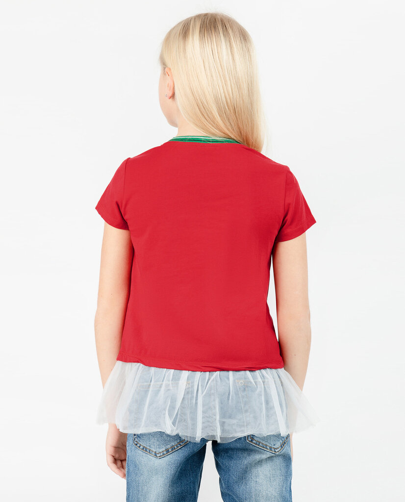 Tüdrukute peplum pluus Gulliver, punane цена и информация | Tüdrukute särgid | kaup24.ee