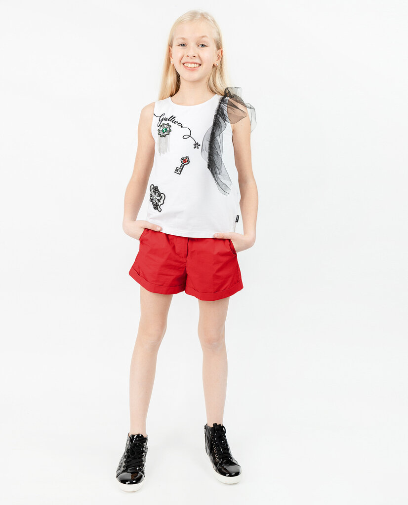 Tüdrukute lühikesed püksid Gulliver, punane hind ja info | Tüdrukute lühikesed püksid | kaup24.ee