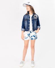 Tüdrukute teksajakk dekoratiivse lillega Gulliver, sinine hind ja info | Tüdrukute kampsunid, vestid ja jakid | kaup24.ee