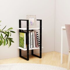 2-korruseline raamaturiiul vidaXL, 40 x 30 x 70 cm, valge, männipuit hind ja info | Riiulid | kaup24.ee