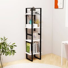 4-korruseline raamaturiiul vidaXL, 40 x 30 x 140 cm, valge, männipuit цена и информация | Полки | kaup24.ee