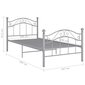 Voodiraam vidaXL, hall, metall, 100 x 200 cm hind ja info | Voodid | kaup24.ee