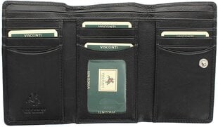 Женский кожаный кошелек Visconti, черный цена и информация | Женские кошельки, держатели для карточек | kaup24.ee
