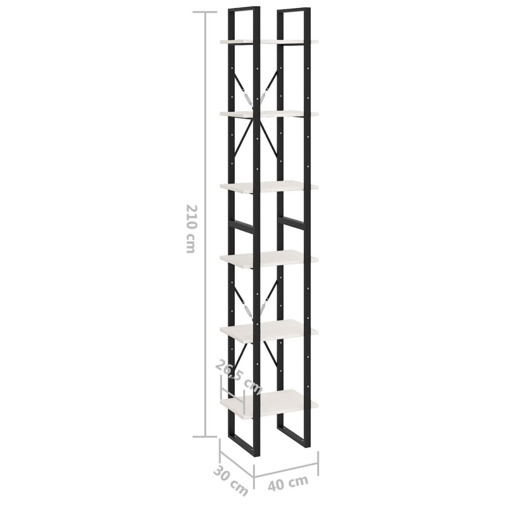 vidaXL kõrge kapp, 40 x 30 x 210 cm, valge, männipuit цена и информация | Riiulid | kaup24.ee