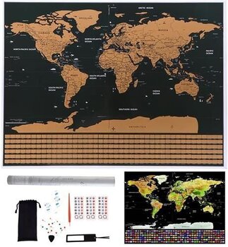 Стираемая карта мира с флагами и наклейками, 82x59 см. цена и информация | Карты мира | kaup24.ee