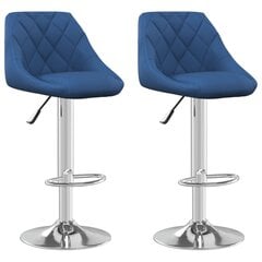 Baaritoolid vidaXL, 2 tk, sinine, samet hind ja info | Söögilaua toolid, köögitoolid | kaup24.ee