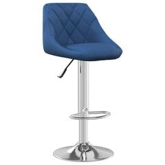 Барные стулья, 2шт., цвет синий, бархат цена и информация | Стулья для кухни и столовой | kaup24.ee