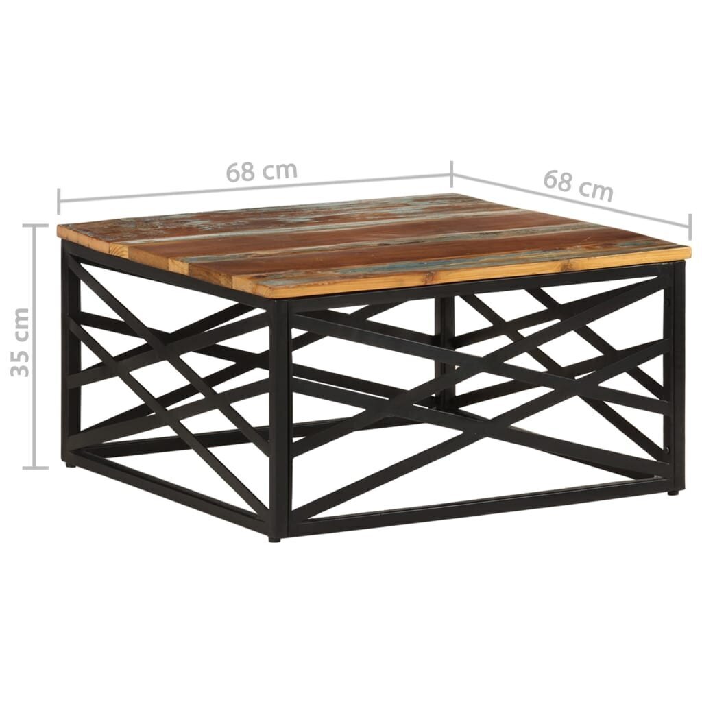 Kohvilaud vidaXL, 68 x 68 x 35 cm, taastatud puit цена и информация | Diivanilauad | kaup24.ee