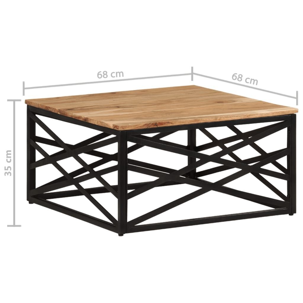 Kohvilaud vidaXL, 68 x 68 x 35 cm, akaatsiapuit hind ja info | Diivanilauad | kaup24.ee