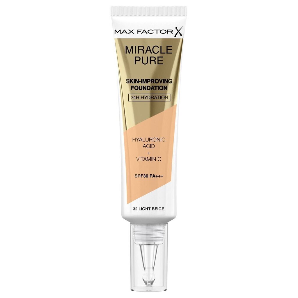 Jumestuskreem Max Factor Miracle Pure Skin-Improving 32 Light Beige, 30 ml цена и информация | Jumestuskreemid, puudrid | kaup24.ee