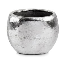 Керамический вазон Rustic, круглый, серебристый , 21 x 19(В) см цена и информация | Вазоны | kaup24.ee