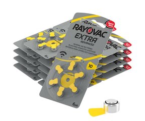 Элементы Rayovac Extra PR70 10 для слуховых аппаратов, 60 шт. цена и информация | Батарейки | kaup24.ee